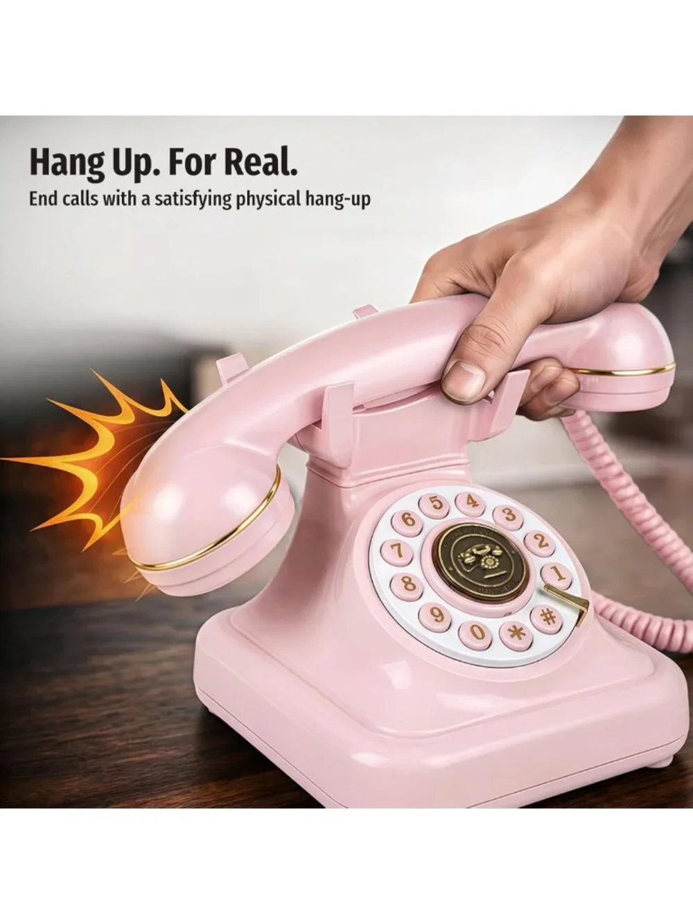 Vintage Bluetooth Retro Phone with Voice Assistant, Wireless Home Telephone